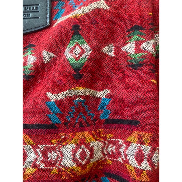 Pendleton Tote Bag Red Southwest Geometric Pattern Canvas Aztec wool boho - Picture 8 of 8